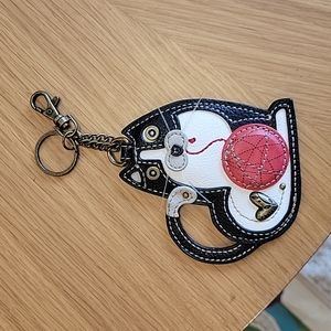 EUC Chala Fat Cat Key Fob Coin